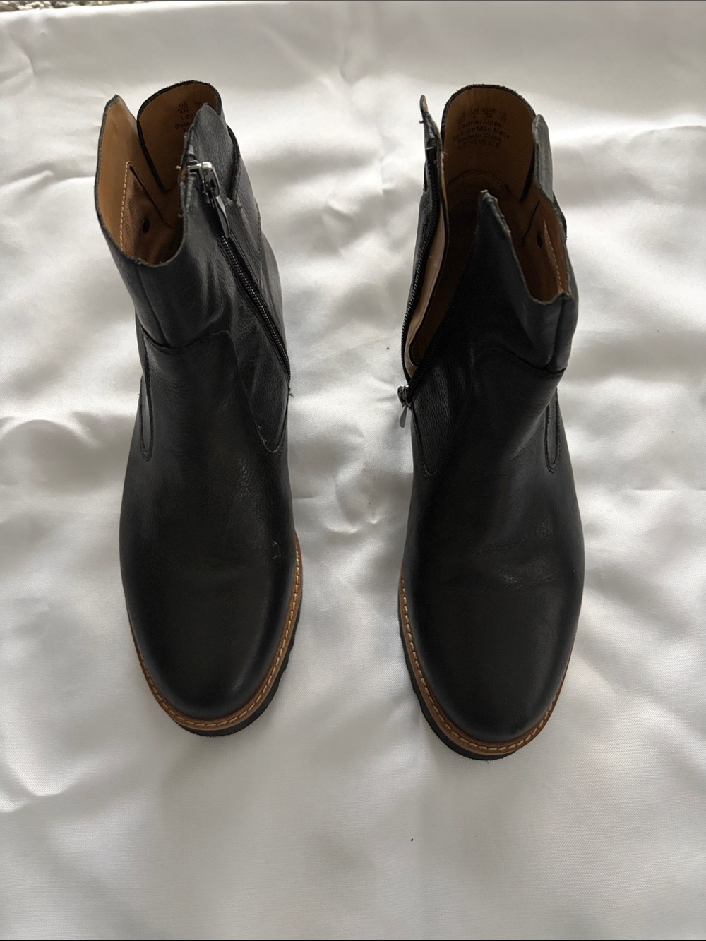 Franco Sarto Black Leather Ankle Boots